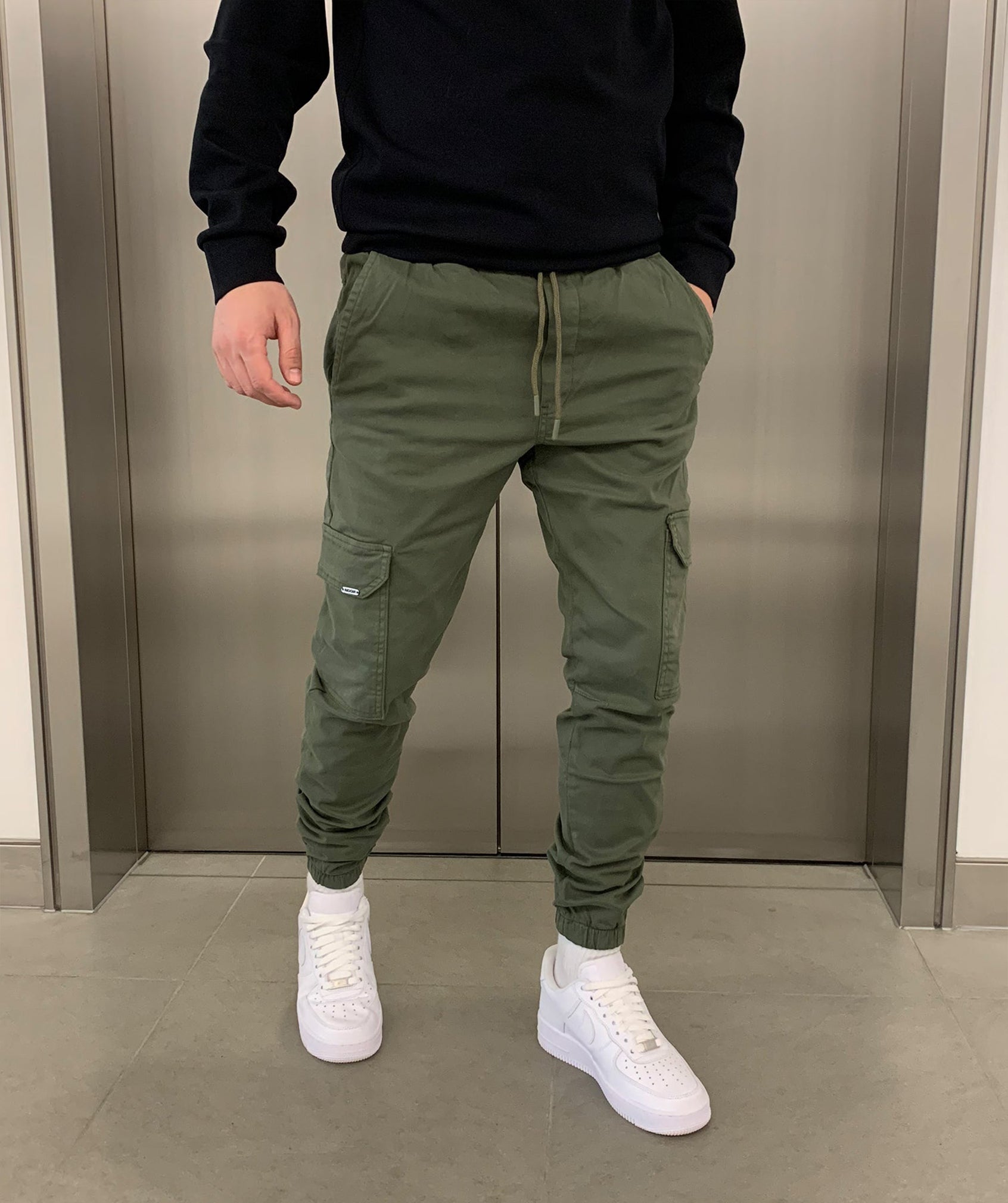 Cargo broek met joggerpasvorm