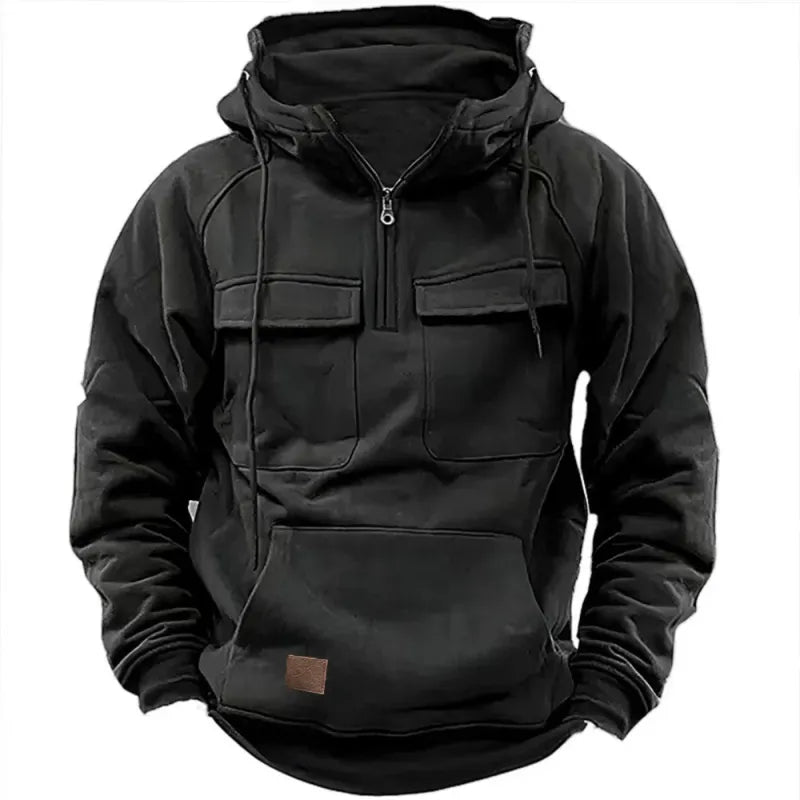 Adam | Hoodie met rits en borstzakken