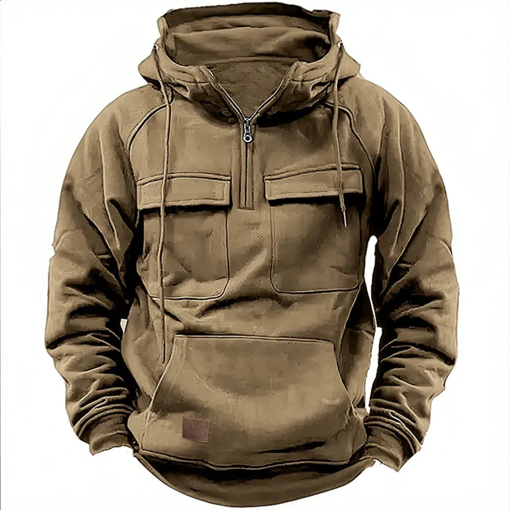 Adam | Hoodie met rits en borstzakken