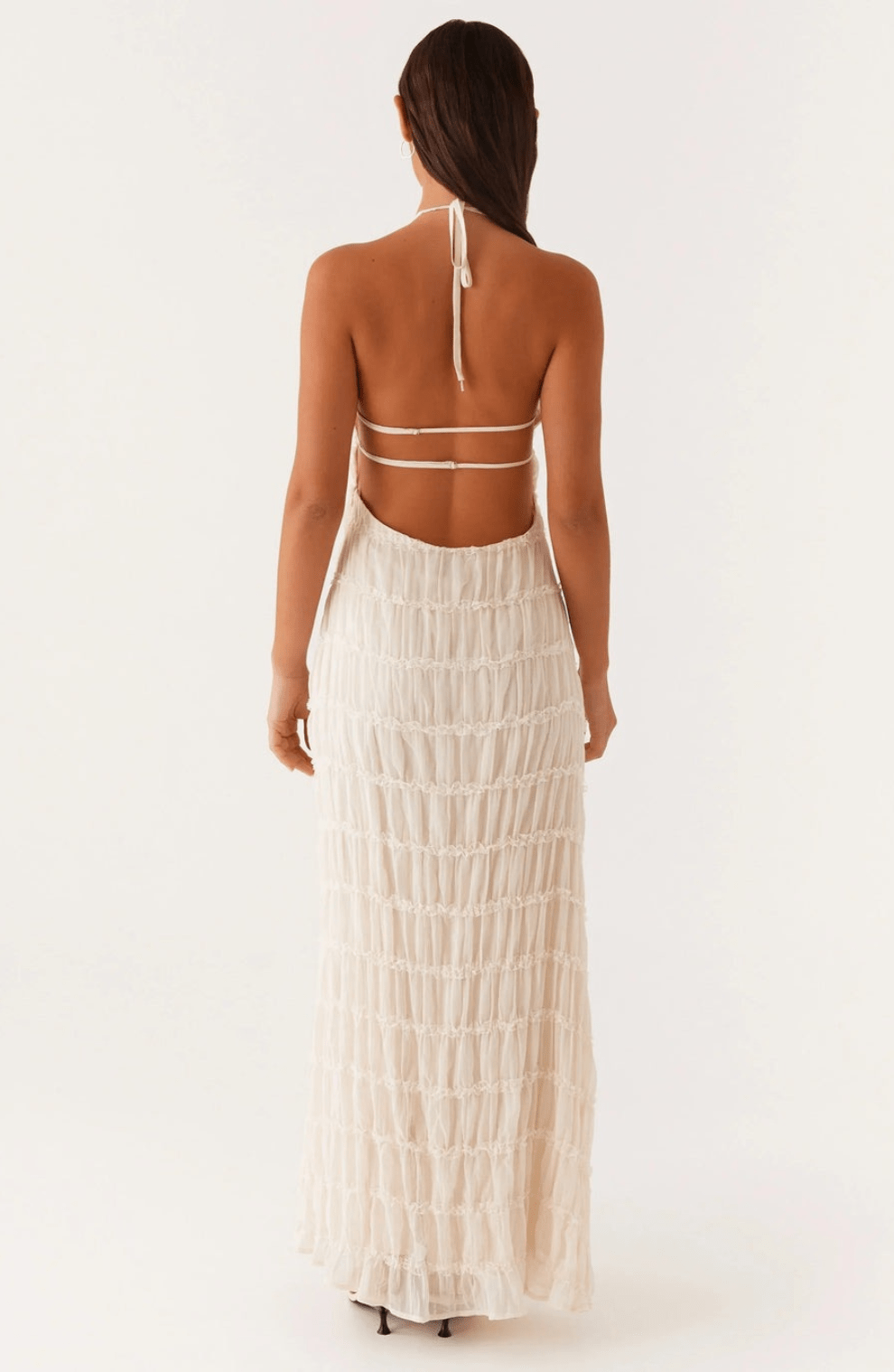 Caroline | Getextureerde Haltermaxi-jurk