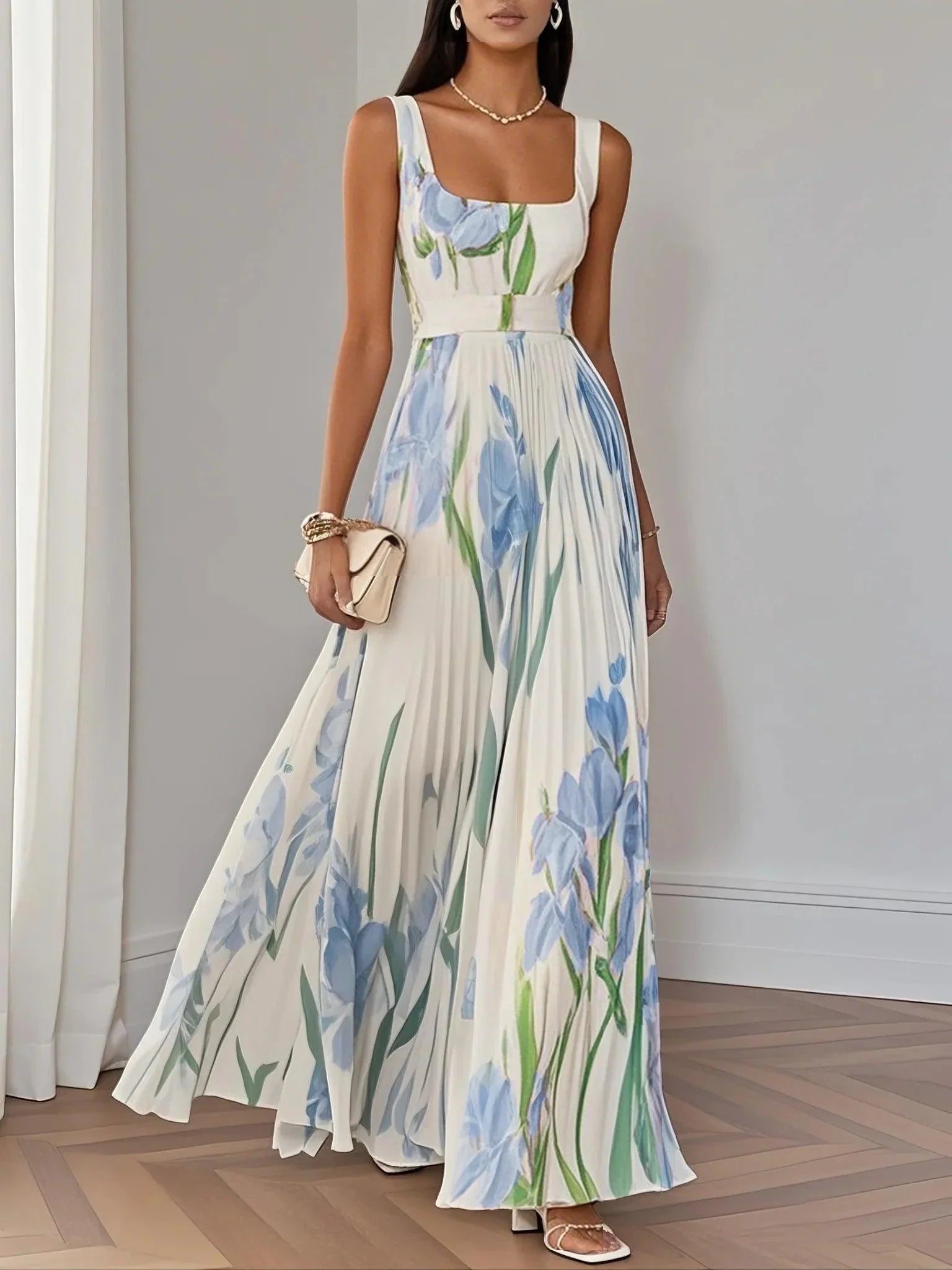 Liviana | Plissé Maxi-jurk