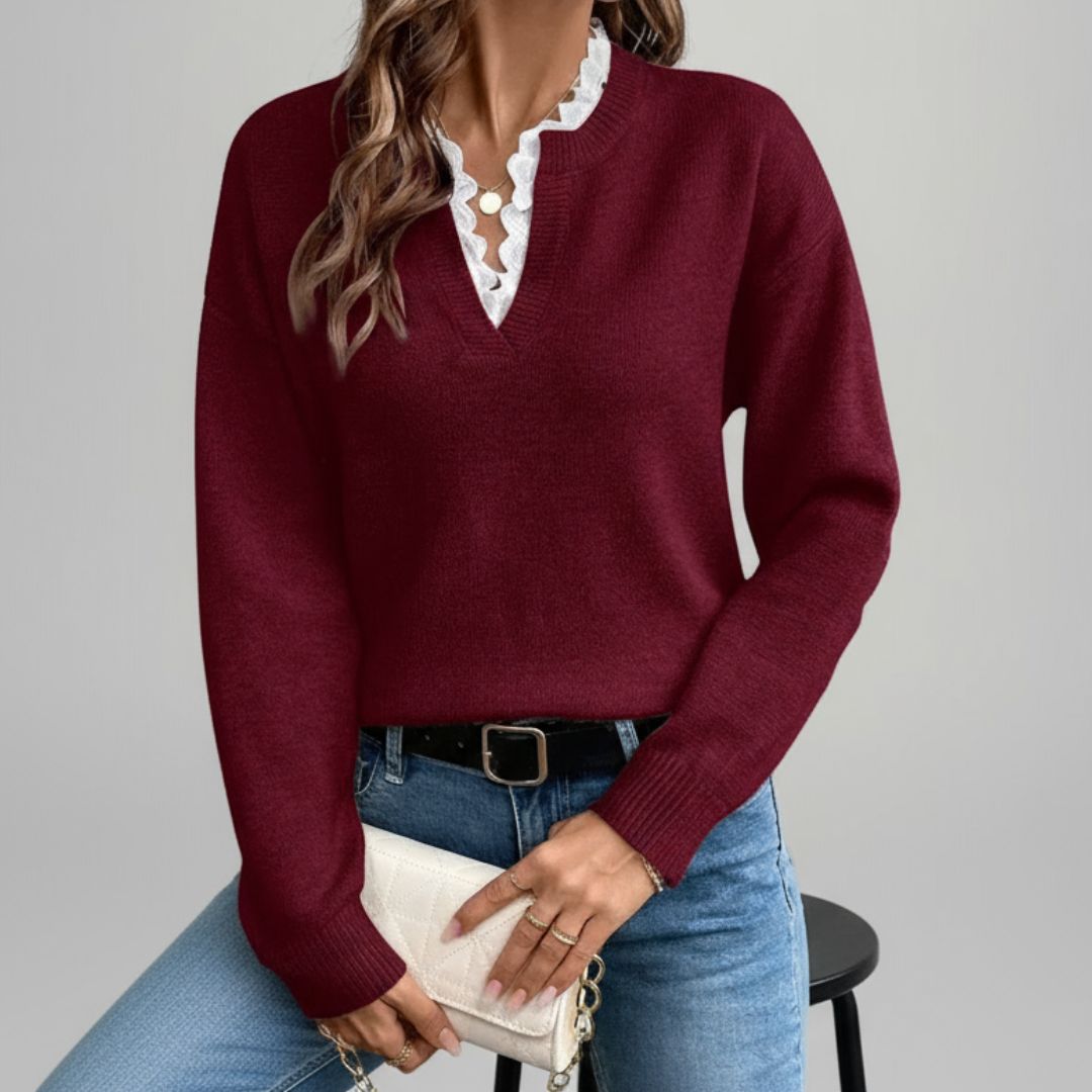 Maria | Elegante blouse met Franse kraag