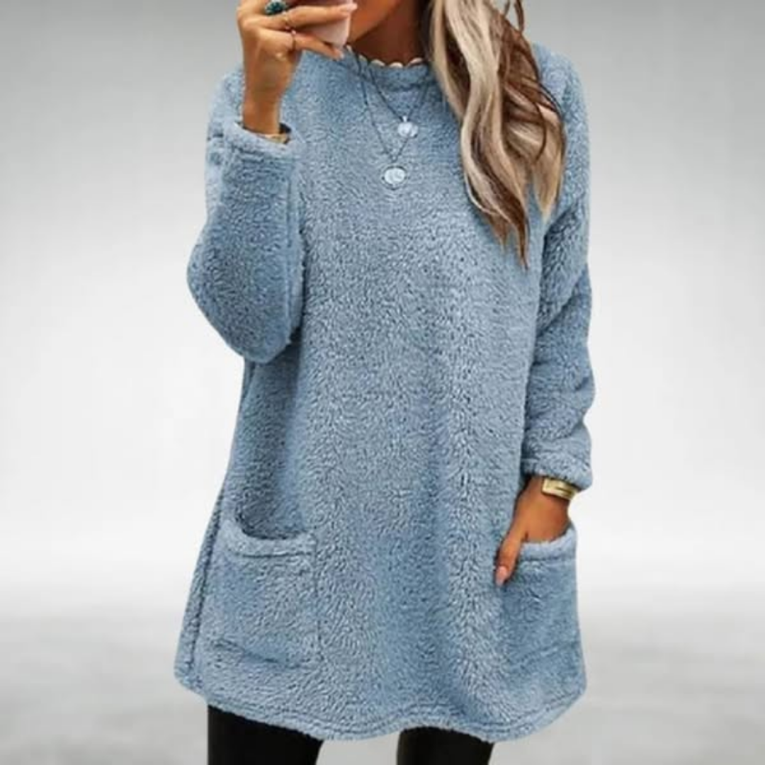 Nora | Fleece trui met zakken