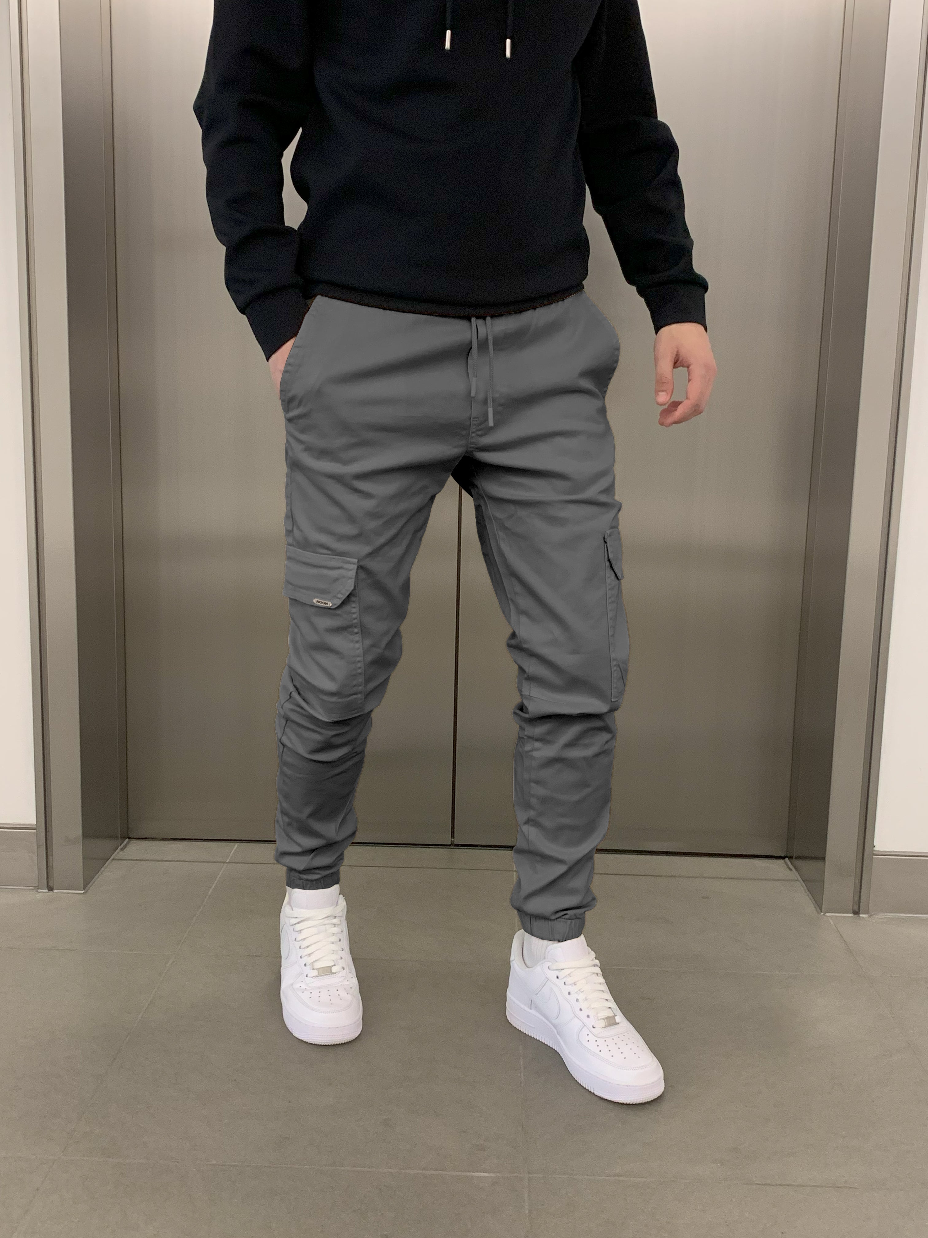 Cargo broek met joggerpasvorm