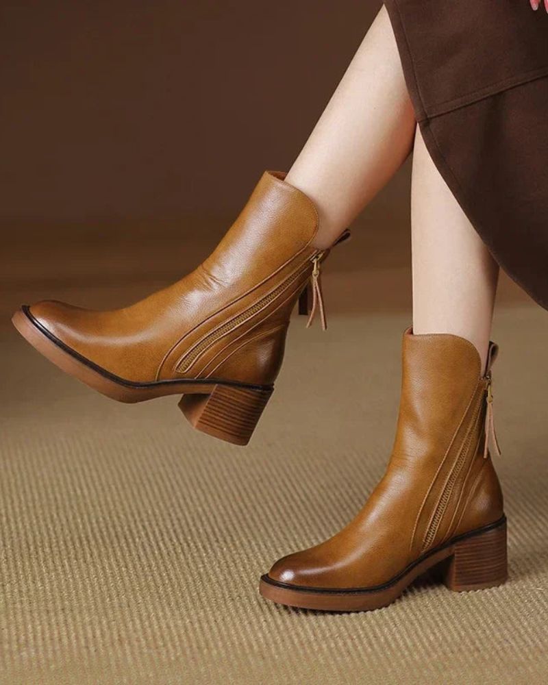 Nouvelle | Casual Leren Enkellaarzen