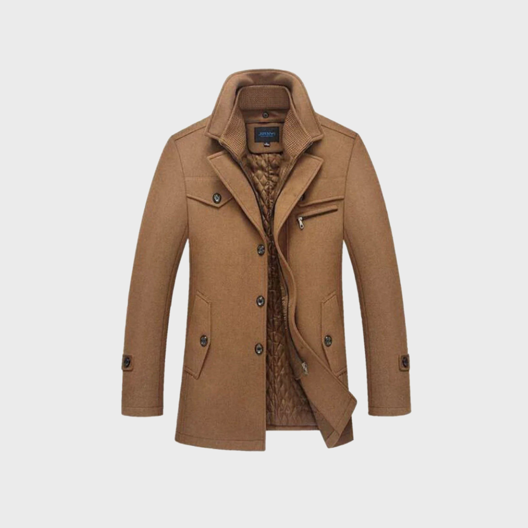 Andrzej | Klassieke wollen mantel in peacoat-stijl