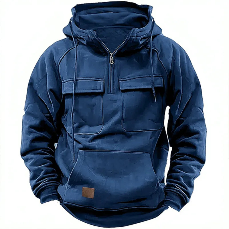 Adam | Hoodie met rits en borstzakken