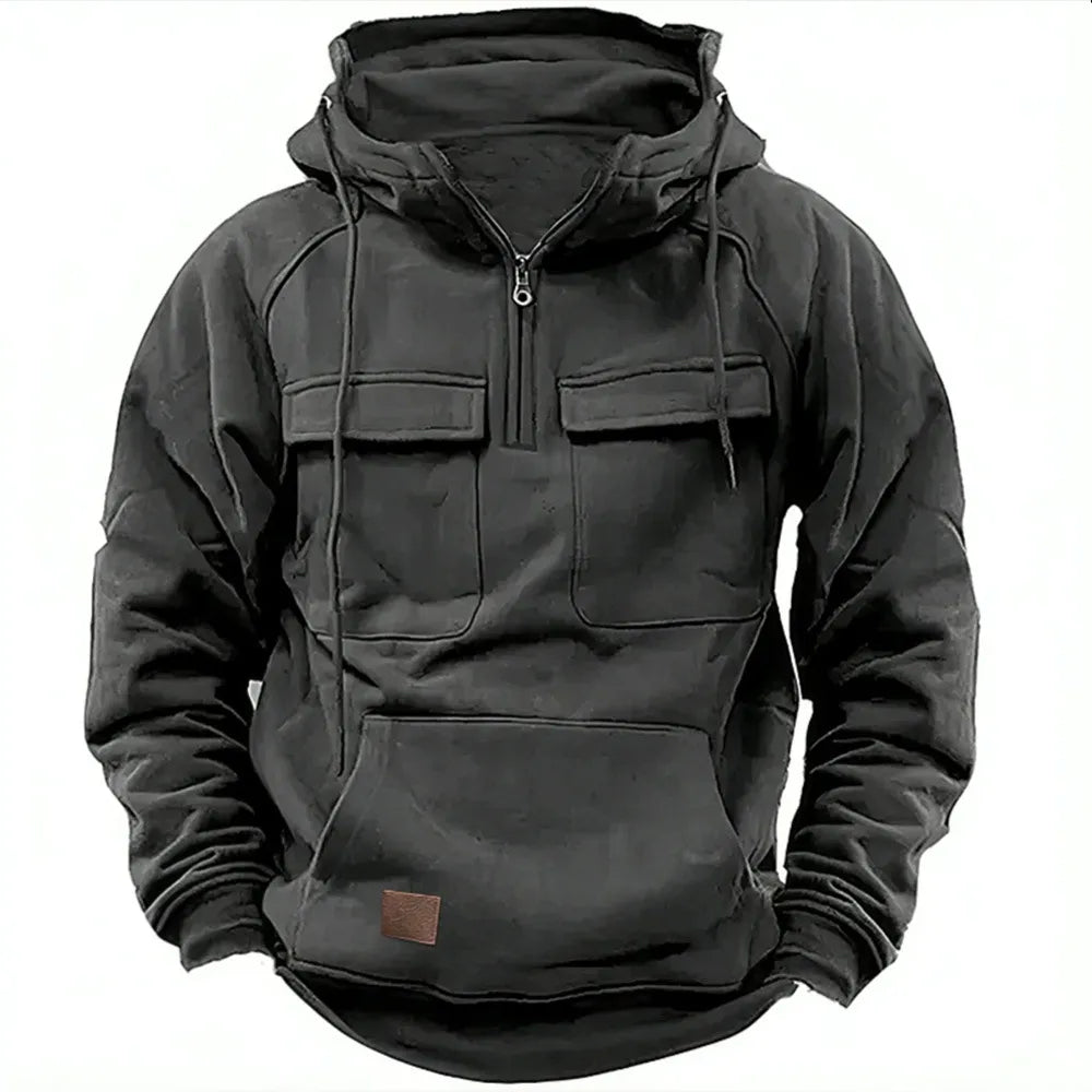 Adam | Hoodie met rits en borstzakken