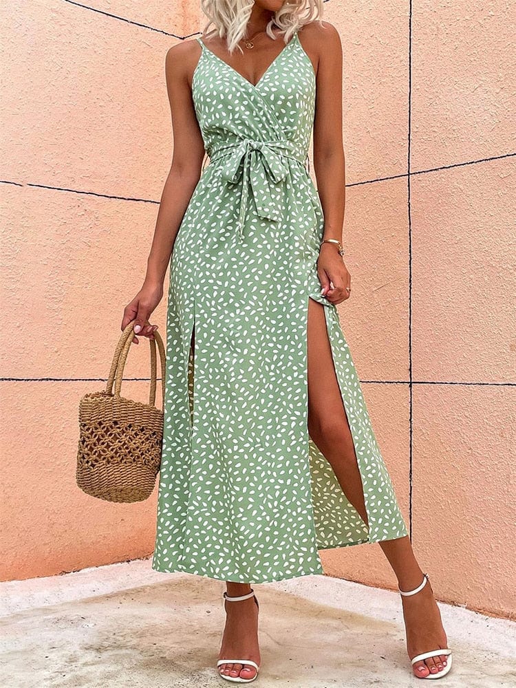 Alexia | Boho Jurk Met V-hals En Stippen