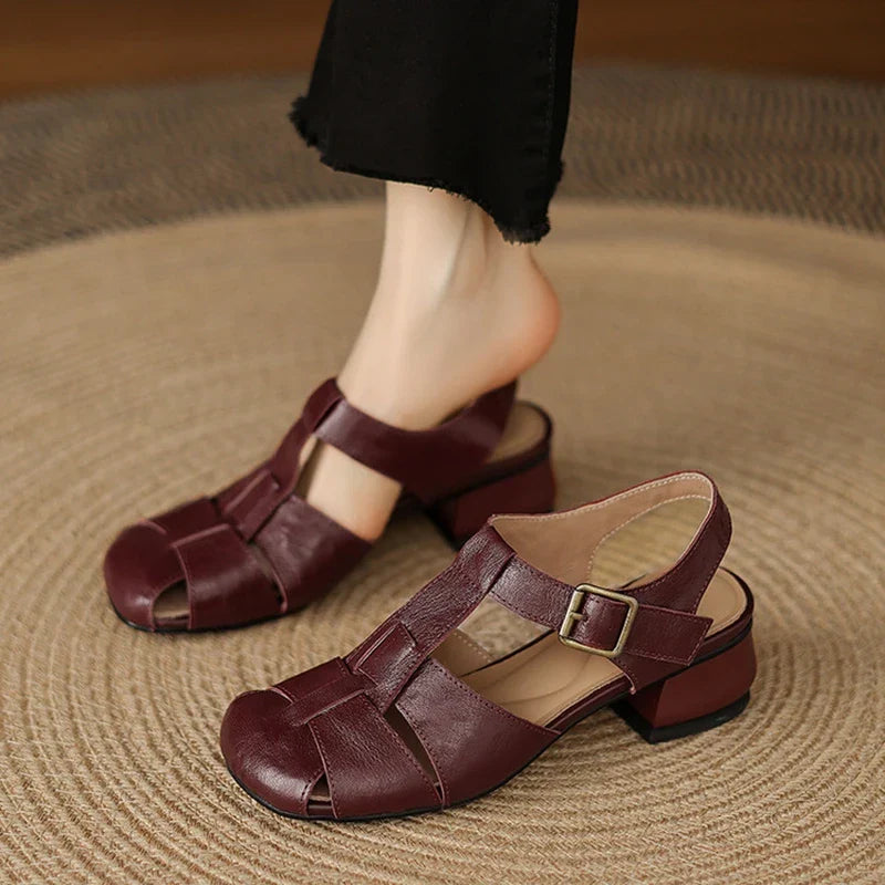 Coralia | Sandalen met dikke hak