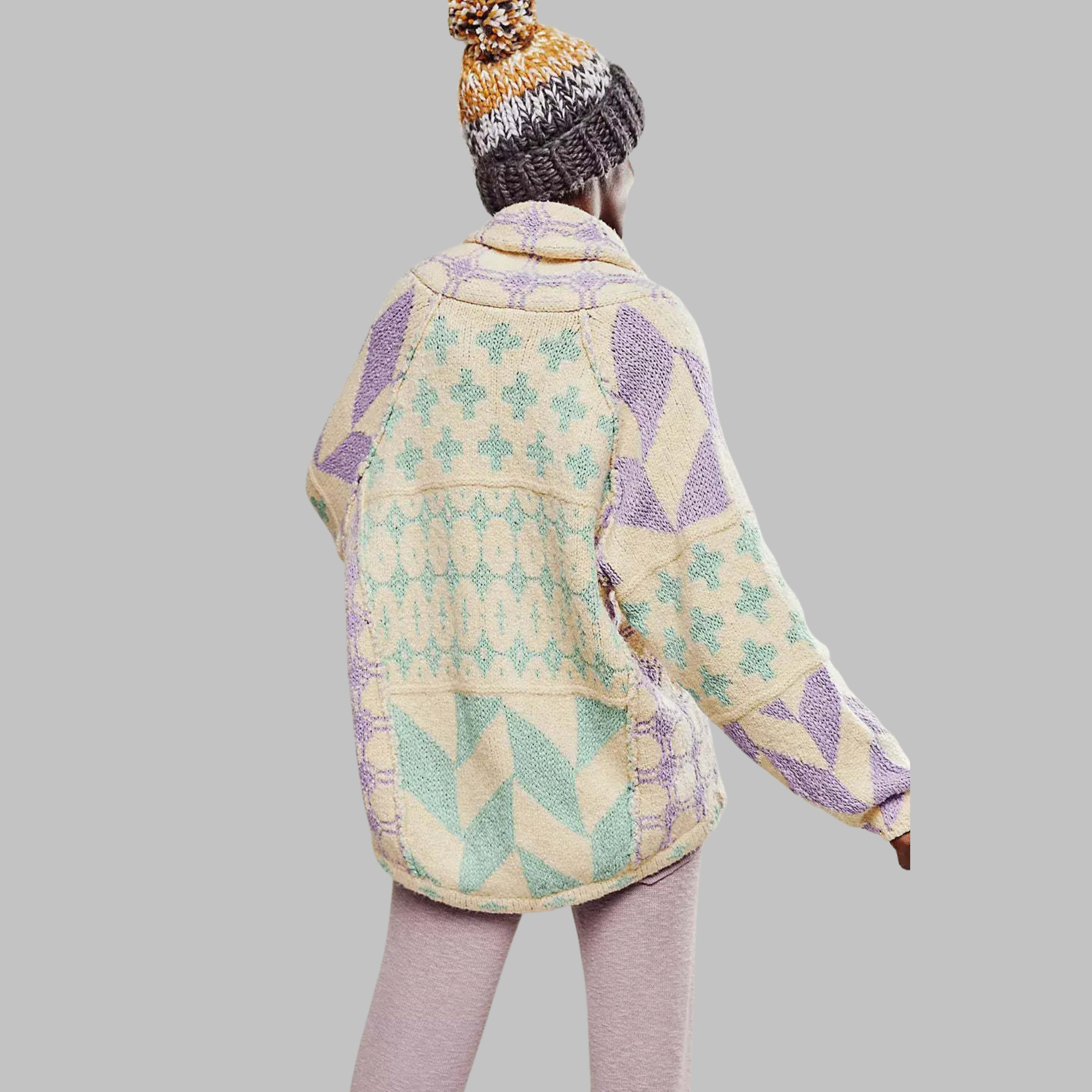 Portia | Vintage oversized vest met knoopjeskraag