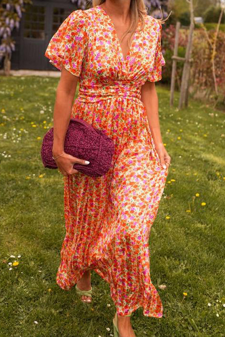 Pauline | Lange jurk met bloemen