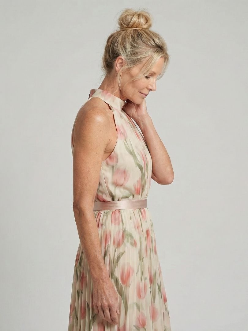 Roos | Midi Halter Bloemen Jurk