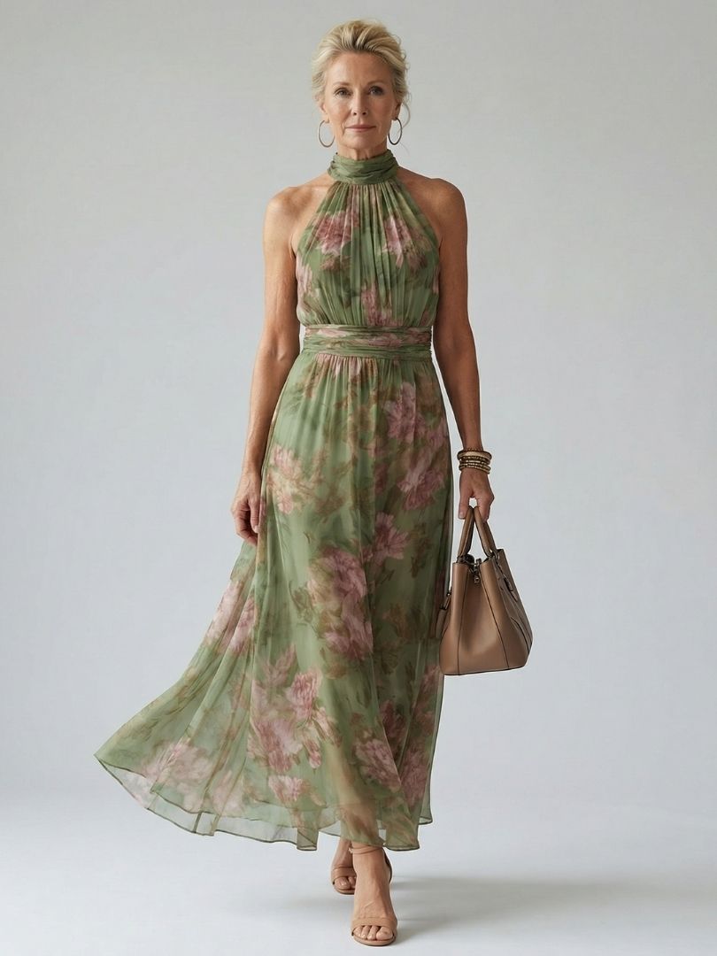Femke | Midi Halter Jurk