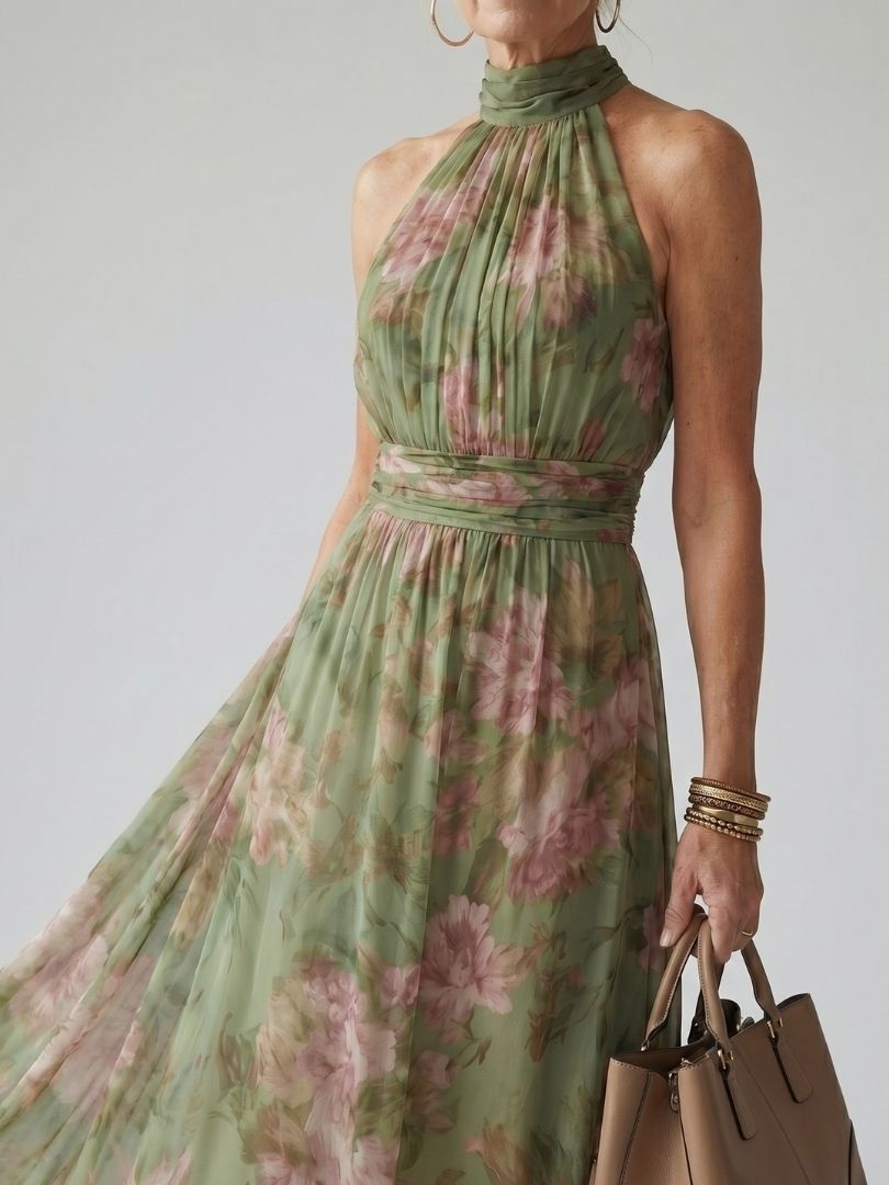 Femke | Midi Halter Jurk
