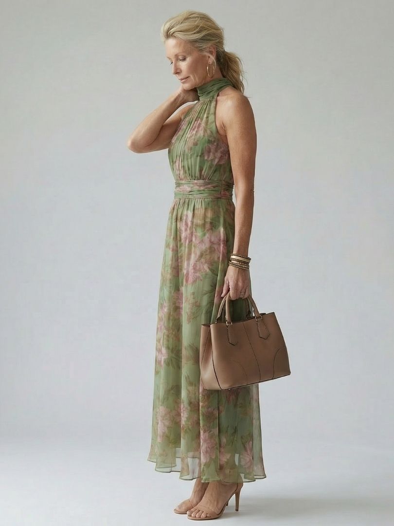 Femke | Midi Halter Jurk