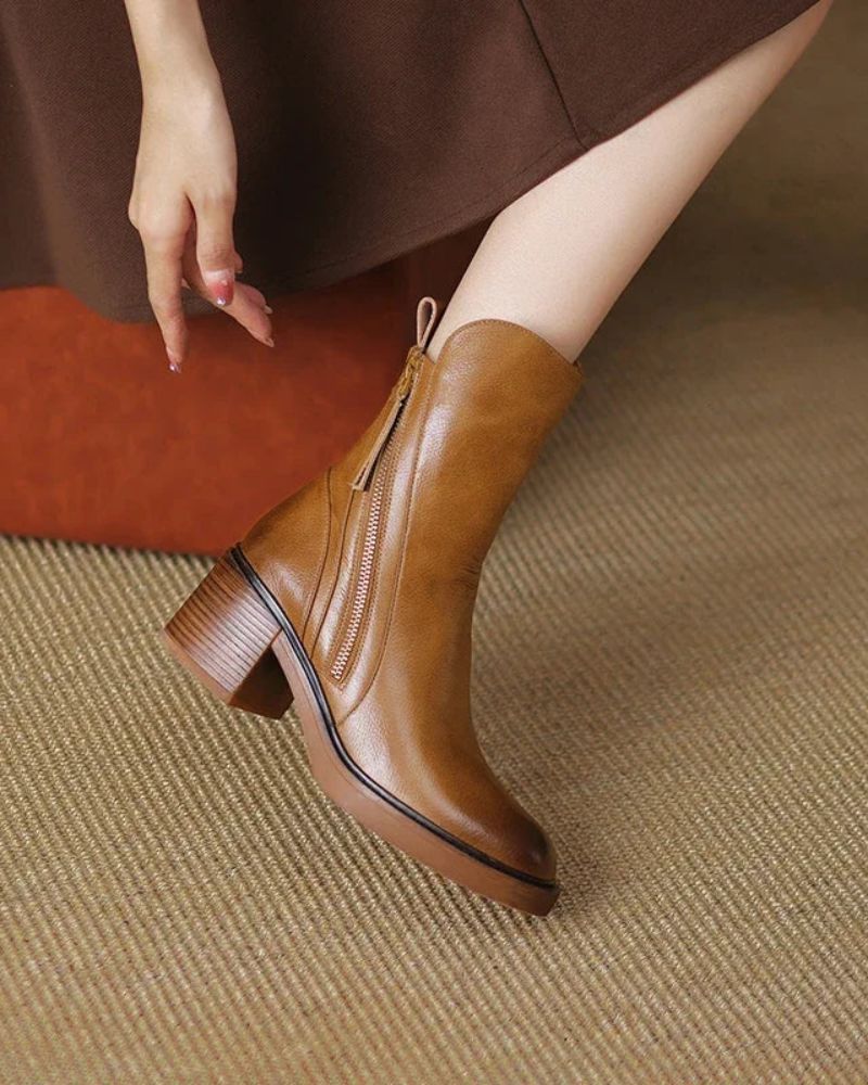 Nouvelle | Casual Leren Enkellaarzen
