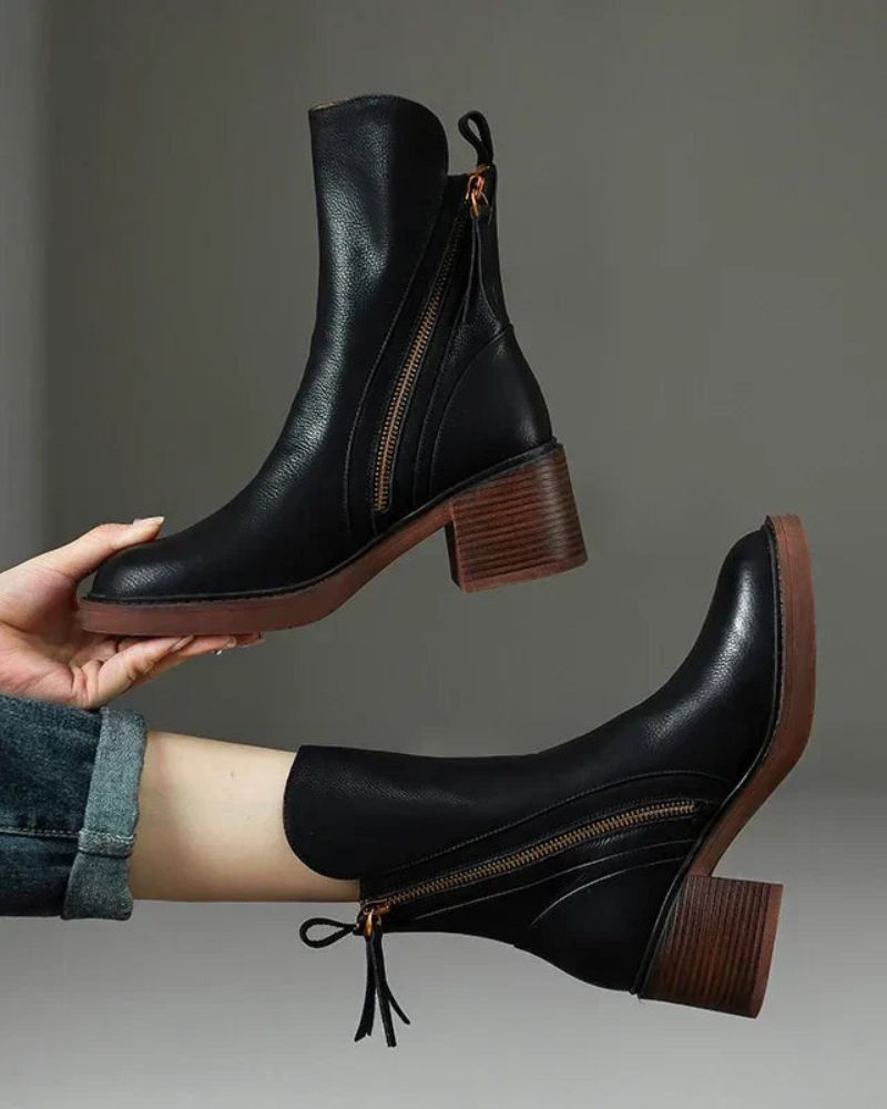 Nouvelle | Casual Leren Enkellaarzen