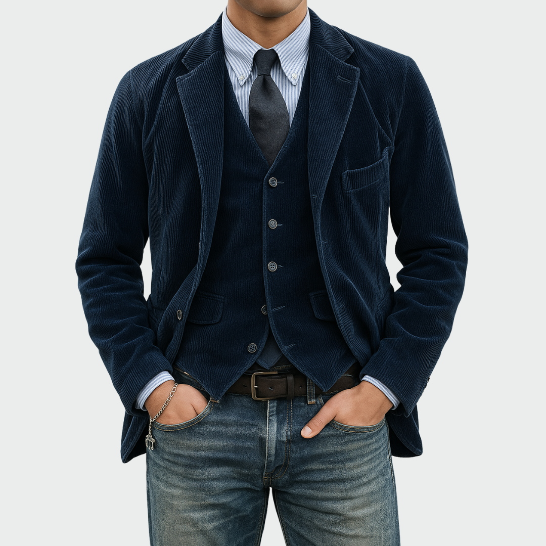 Tommy™ | Set van 2 stuks: Blazer en fluwelen gilet